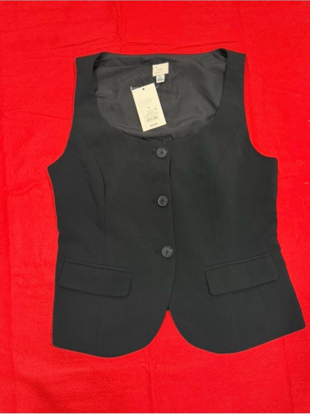 a new day Black Button-Front Women's Vest